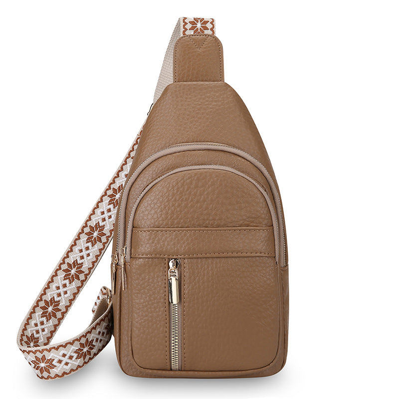 Sac à épaule en cuir souple PU multicouche de grande capacité