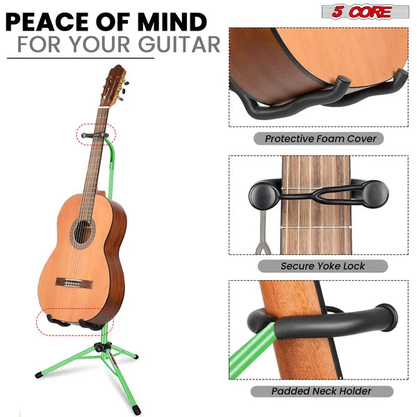 5 Support de guitare de base support de sol réglable lourd de service W fixation pour Acoustic Electric Classi