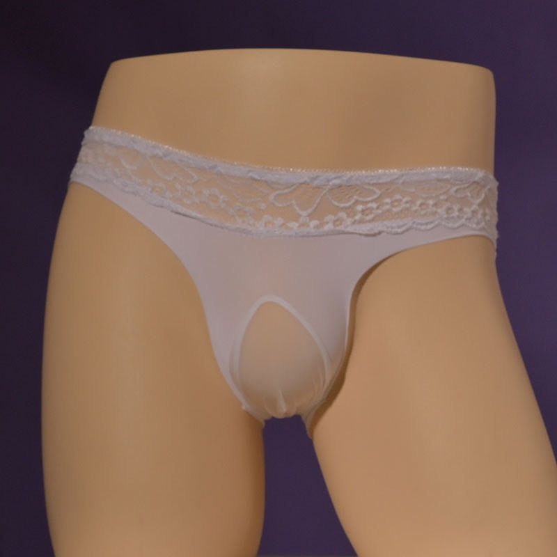 Romantique Dentelle Slip Homme Confortable Soie Glace Respirante Pantalon élastique