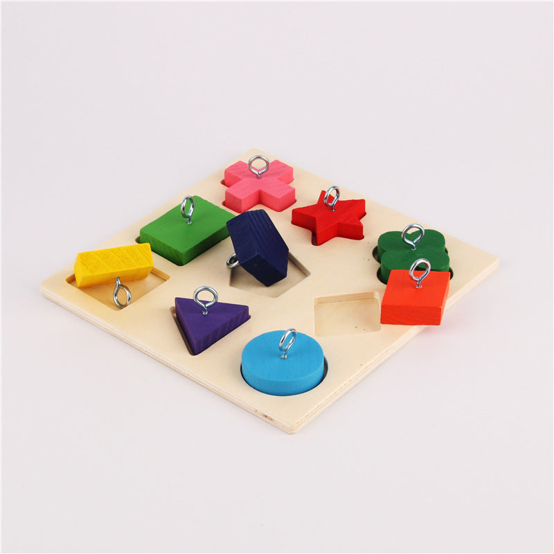 Jouet d'entraînement pour perroquet 9 blocs en bois de couleur