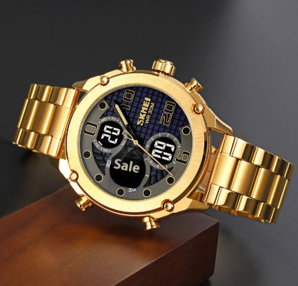 Sports de plein air hommes montre électronique double mouvement multifonctionnel