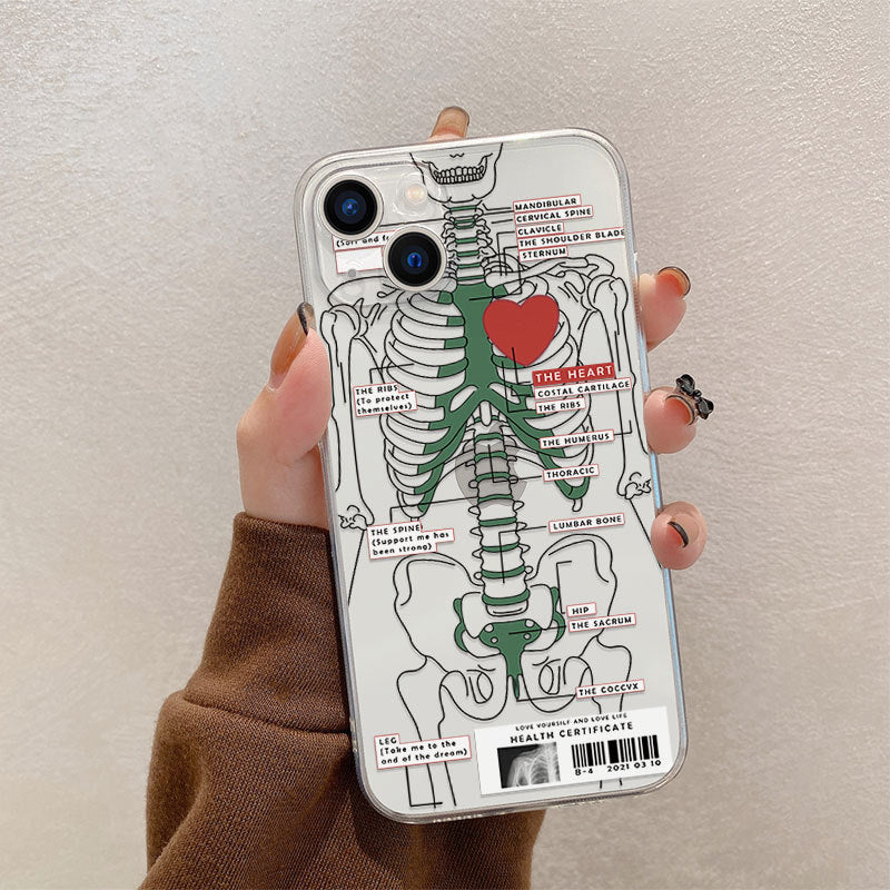 Crâne Transparent Étui de protection pour téléphone tout inclus