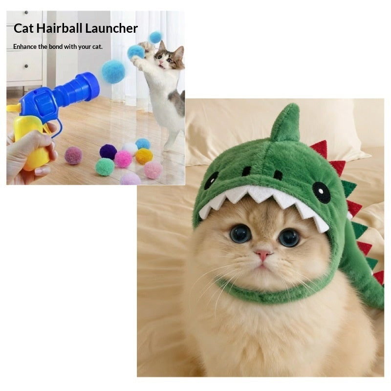Chapeau chaud à capuche de chat dinosaure