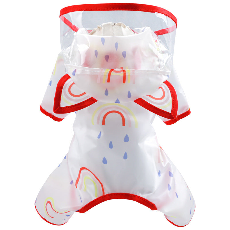 Pet transparent imperméable Rainbow Poncho