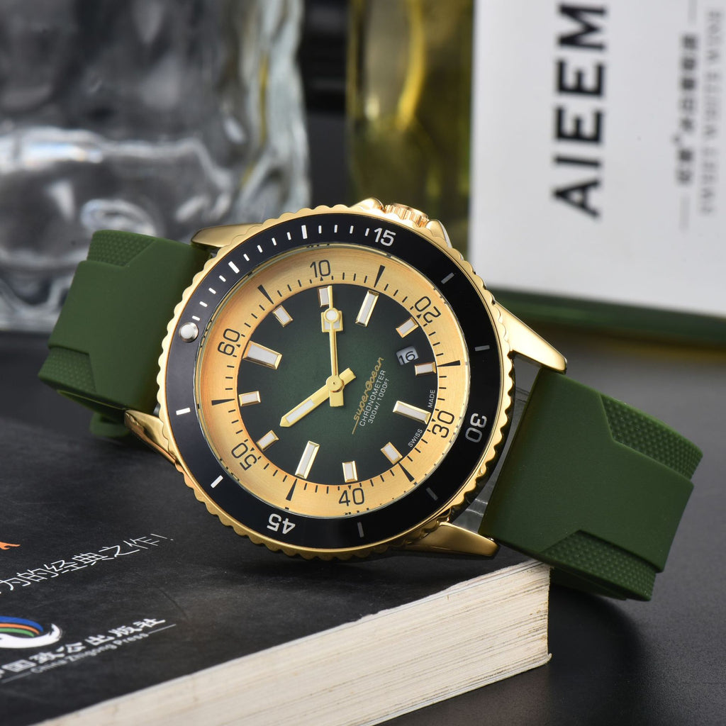 Montre Quartz homme élégant avec une sangle en silicone
