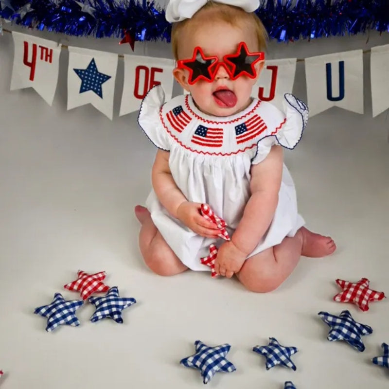 Bébé fille 4ème de Juillet Bubble Romper