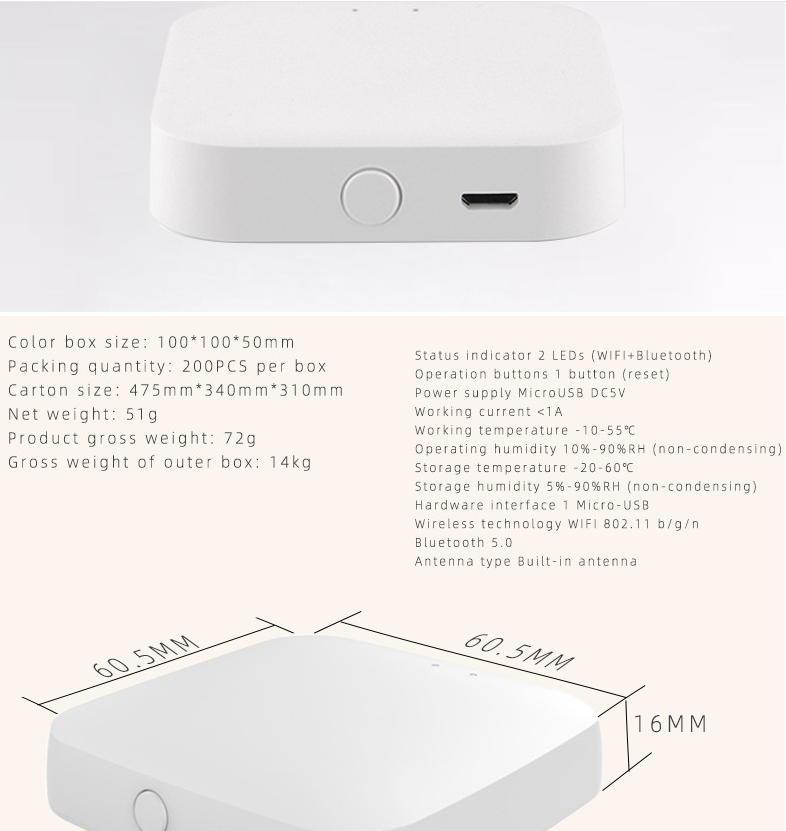 Tuya Smart Home Gateway Wireless Multi-fonctional Device Central Control Host