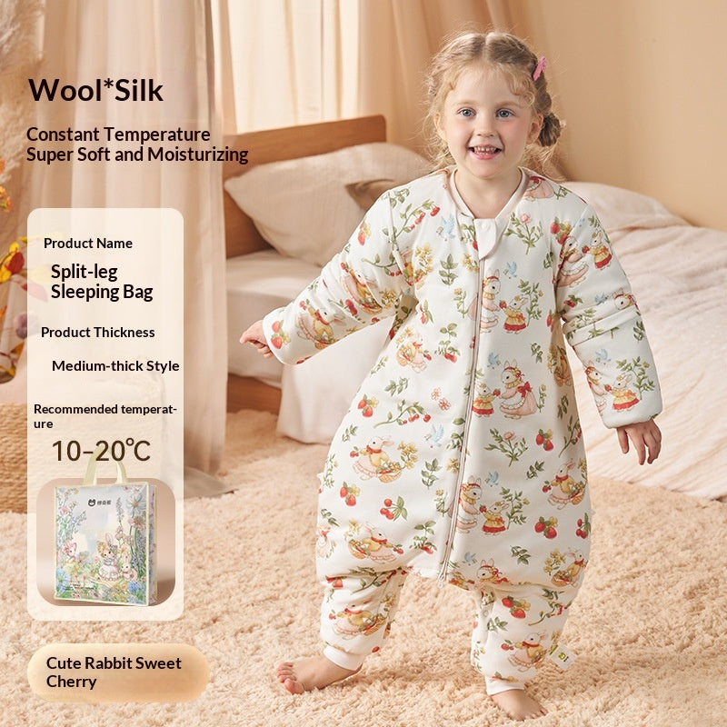 Sac de couchage Laine de soie Automne et hiver Épaisseur Température constante pour les enfants