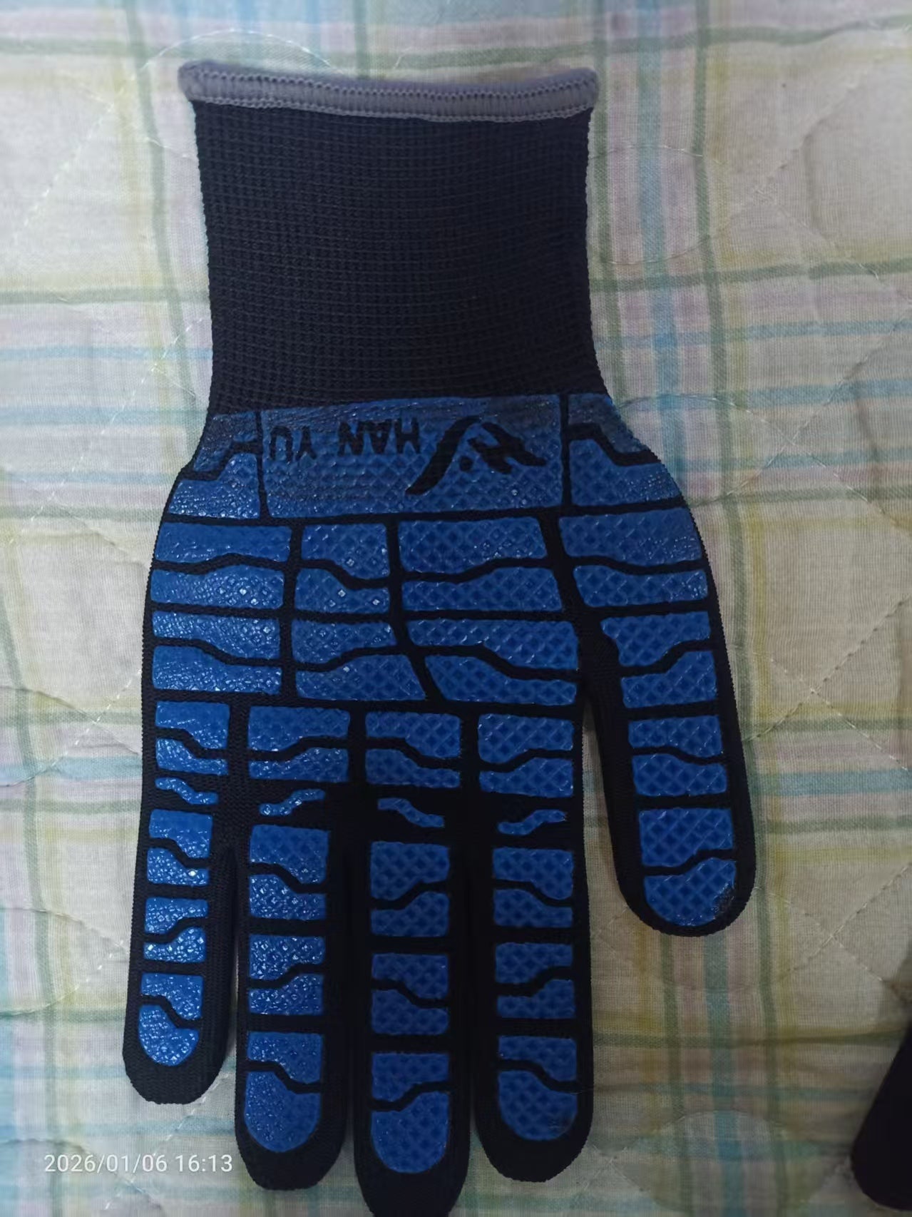 Gants de compression - paire bleu-polyester-1 noir