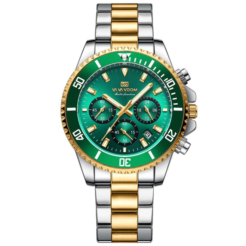 Montre Quartz multifonctionnelle à trois yeux étanche Et lumineux