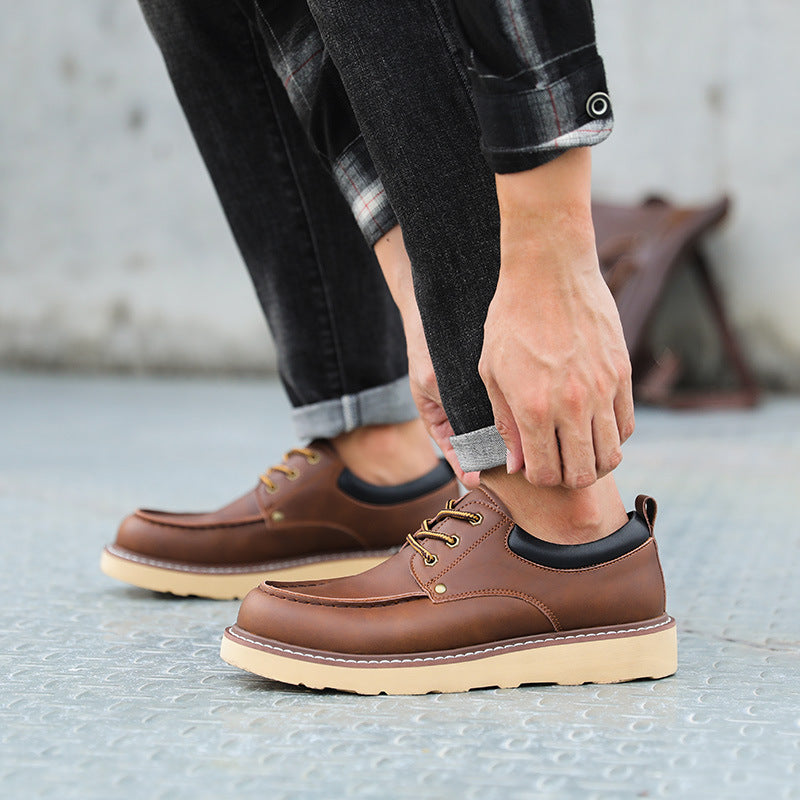 Chaussures de travail américaines Bas-top hommes Martin Bottes Grande Tête Chaussures en cuir véritable Chaussures en cuir