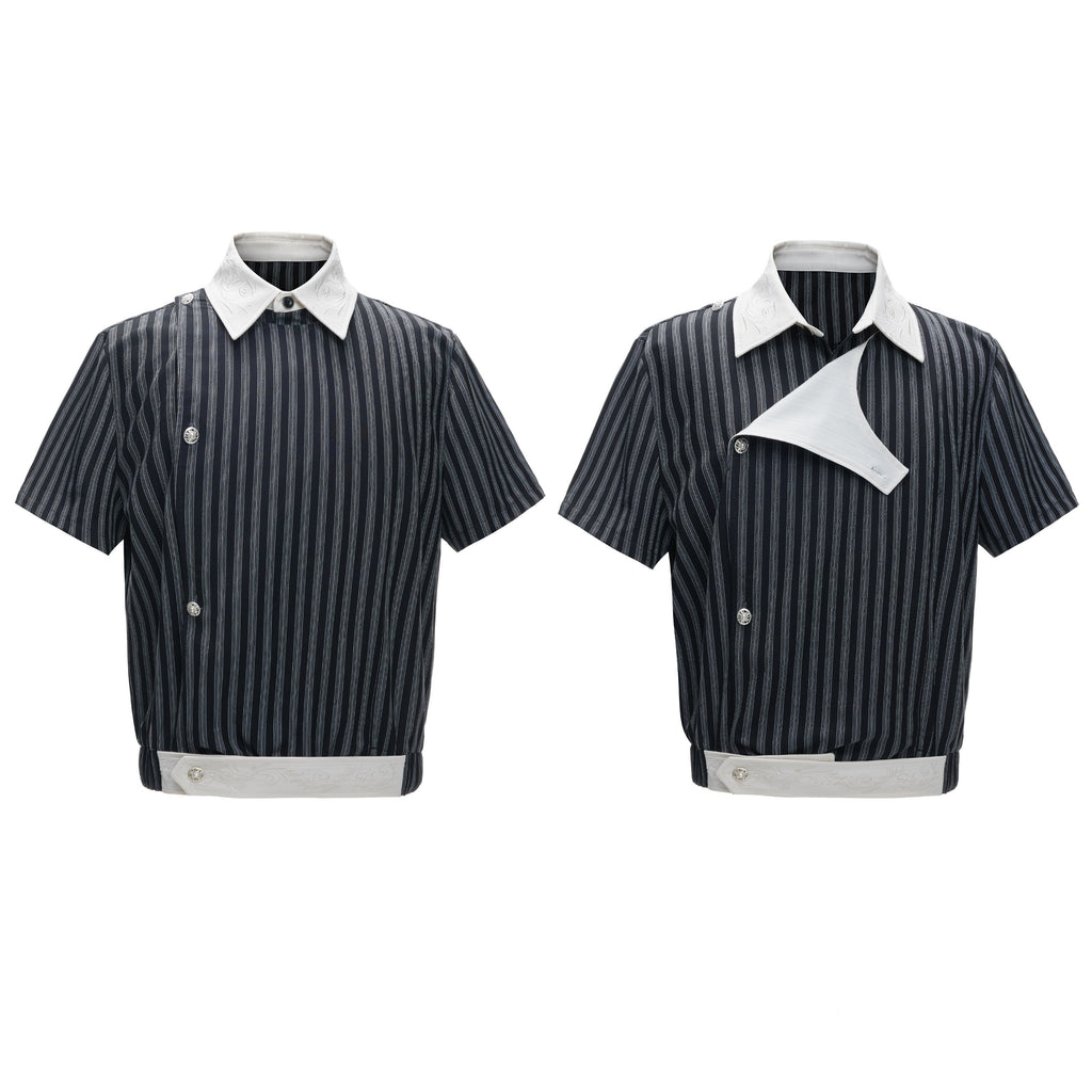 T-shirt à manches courtes de luxe brodé avec une palette inclinée