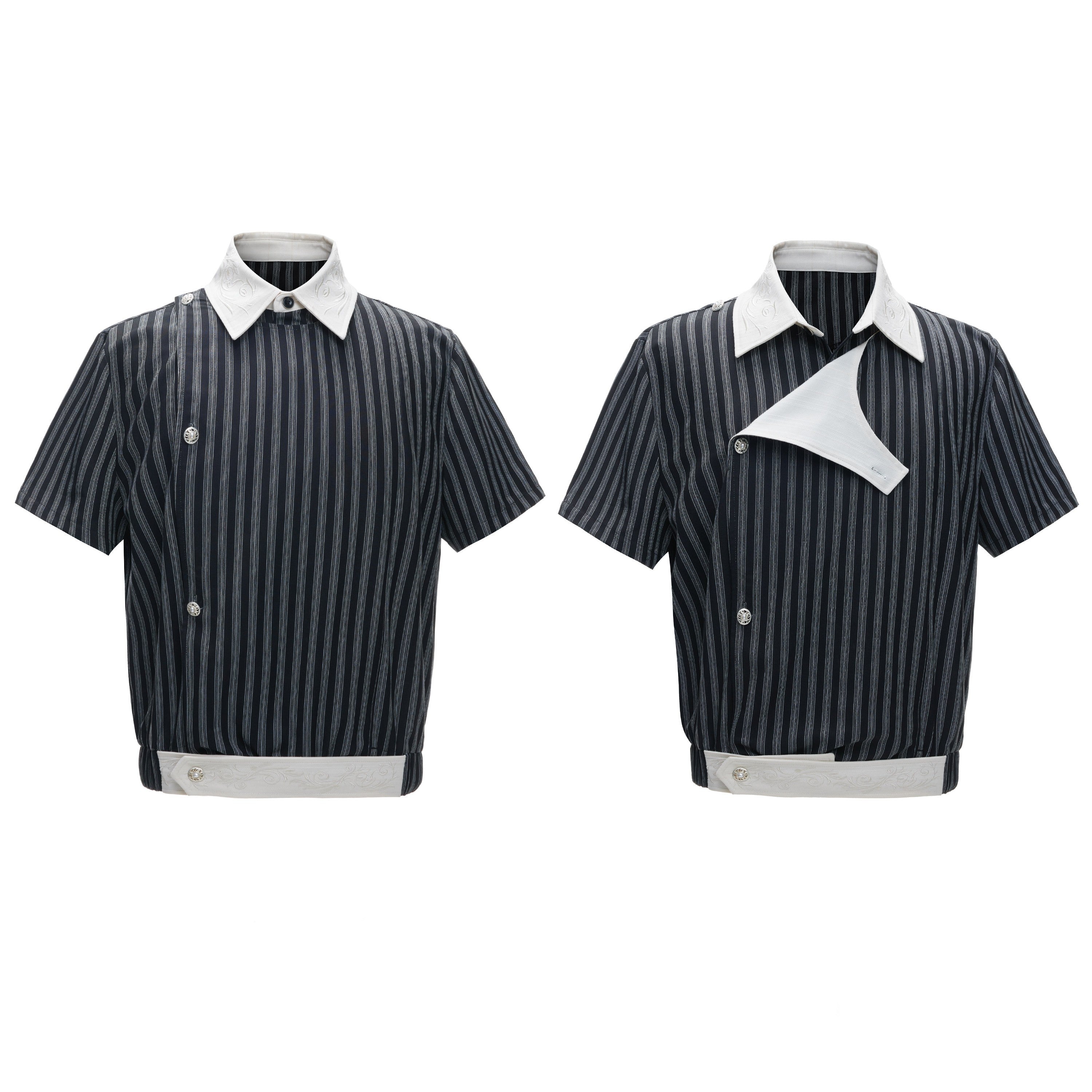T-shirt à manches courtes de luxe brodé avec une palette inclinée