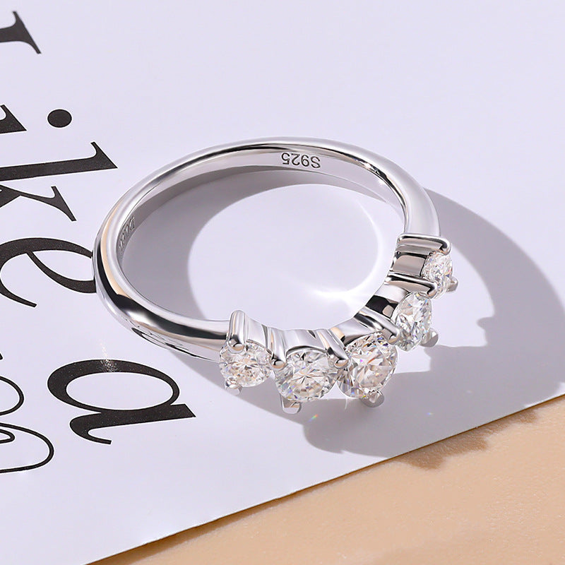 925 Anneau de Moissanite en Argent Sterling pour femmes