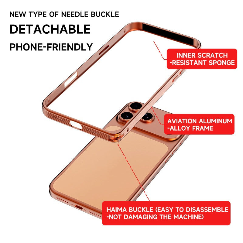 Étui de téléphone à cadre en alliage d'aluminium à Texture en métal ultra fin
