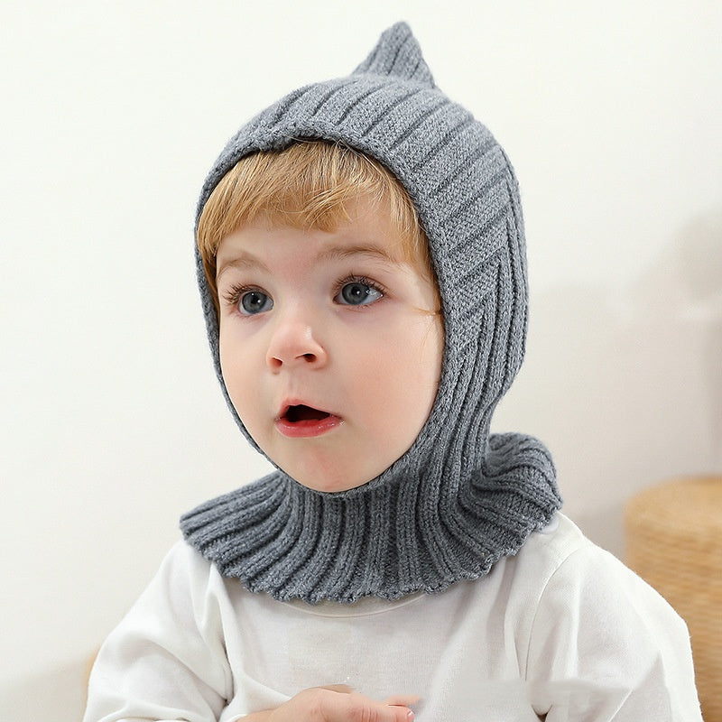 Chapeau bébé et bébé écharpe tout-en-un tenue chaude Casquette