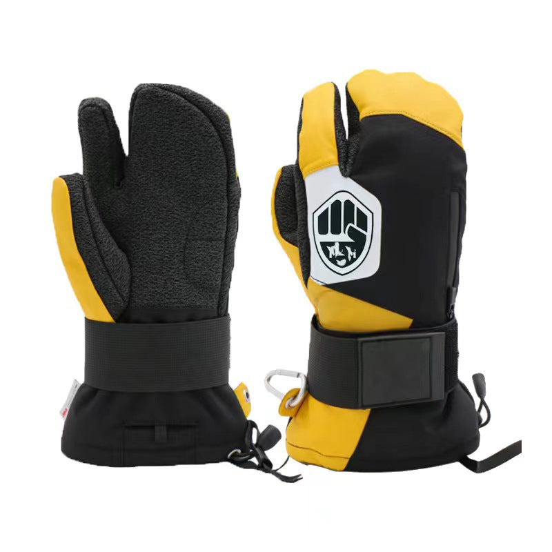 Veneer Silky Kevlar Gants de ski Trois doigts imperméables et résistants Ski Mitten