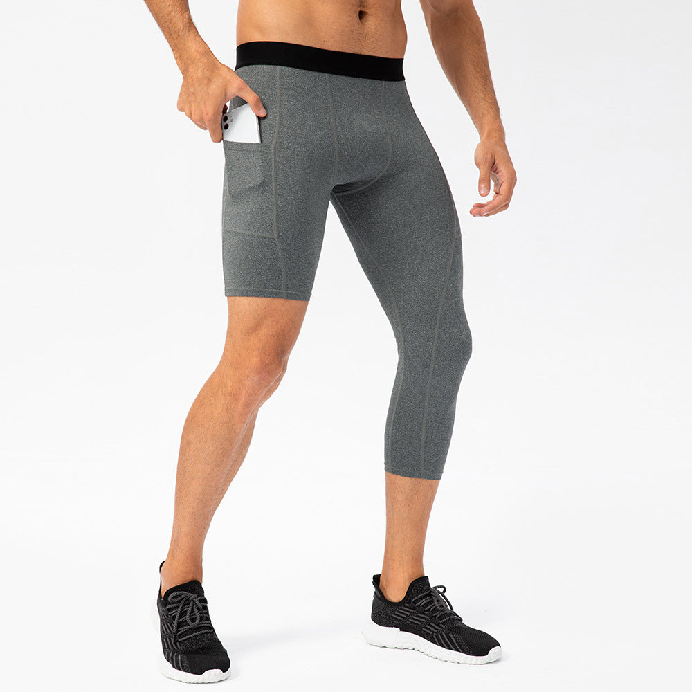 Pantalon de fitness à jambes simples pour hommes Longueur de la poche