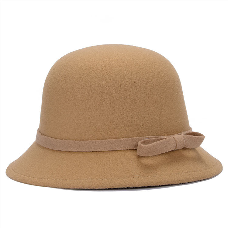 Chapeau de Bowler Fashionable et Élégant Femmes avec une Bow rayée