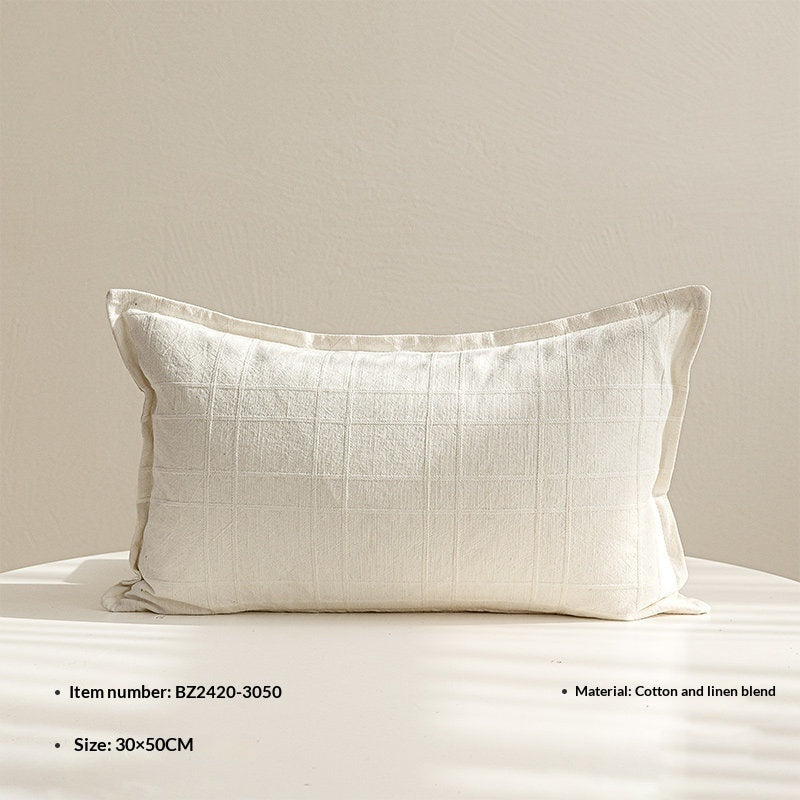 Simple, Blanc Noir Versatile et Oreiller à lancer en coton gris