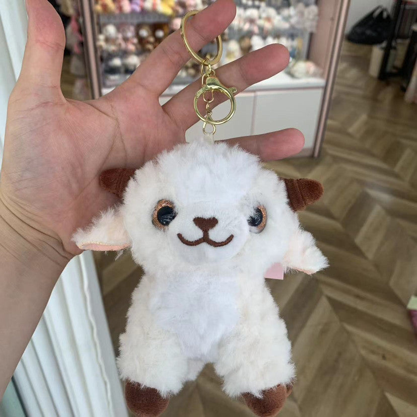 Porte-clés mignon et moelleux en peluche de petit mouton