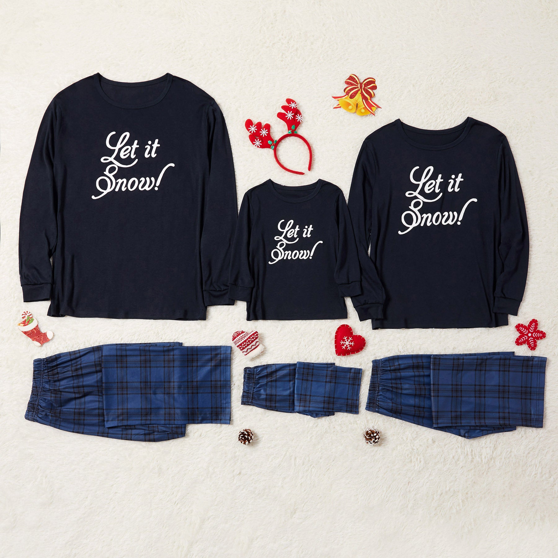 Lettre de Noël européenne et américaine Impression Vêtements parent-enfant