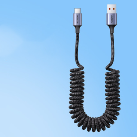 Data Cable Car Ressort Téléscopique USB Téléphone mobile Android Chargeur Tapyc