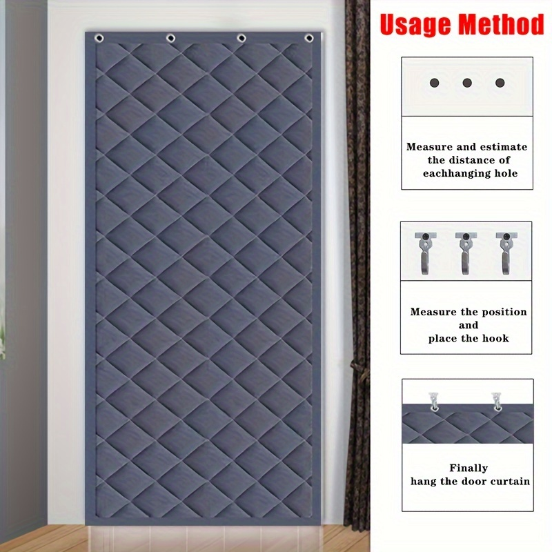 Insulated Oxford Door Curtain, Magnetic Seal