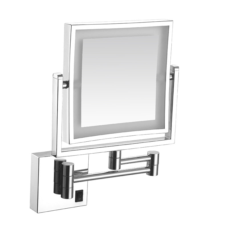 Miroir de maquillage LED double face à quatre faces avec lumières pliables extensibles Mir monoface
