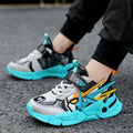 Confortable Surface en cuir Moyen et grand Chaussures de course pour enfants Casual Velcro Sneake