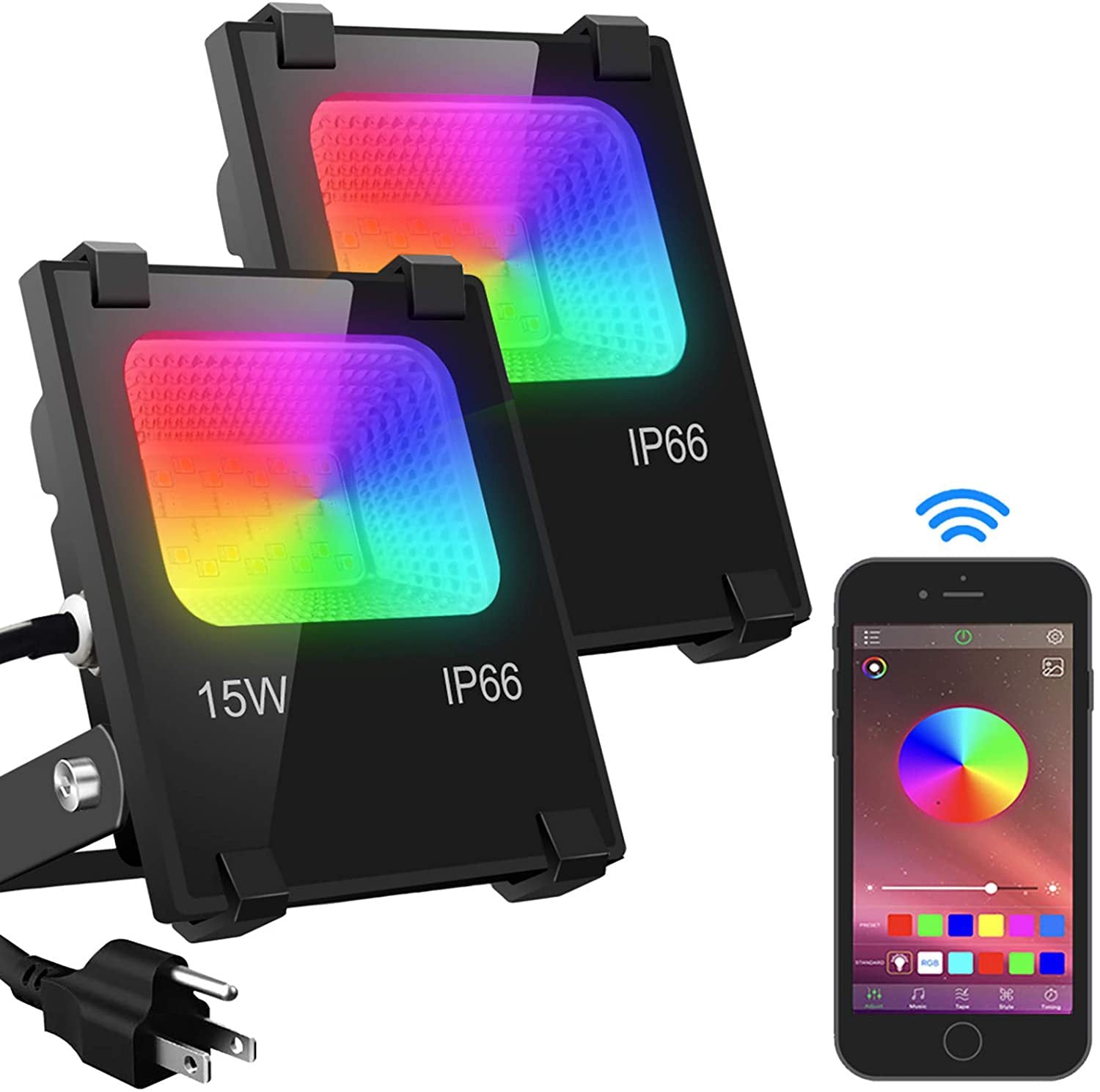 IP66 Jardin étanche Smart Bluetooth RGBW Flood Light
