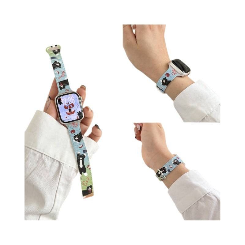 Bracelet de montre magnétique en silicone illustré