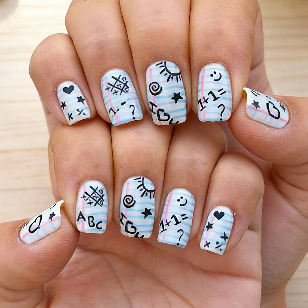 Stickers Re-to-School Saison Colorée et Fun Nail Art Removable Nail