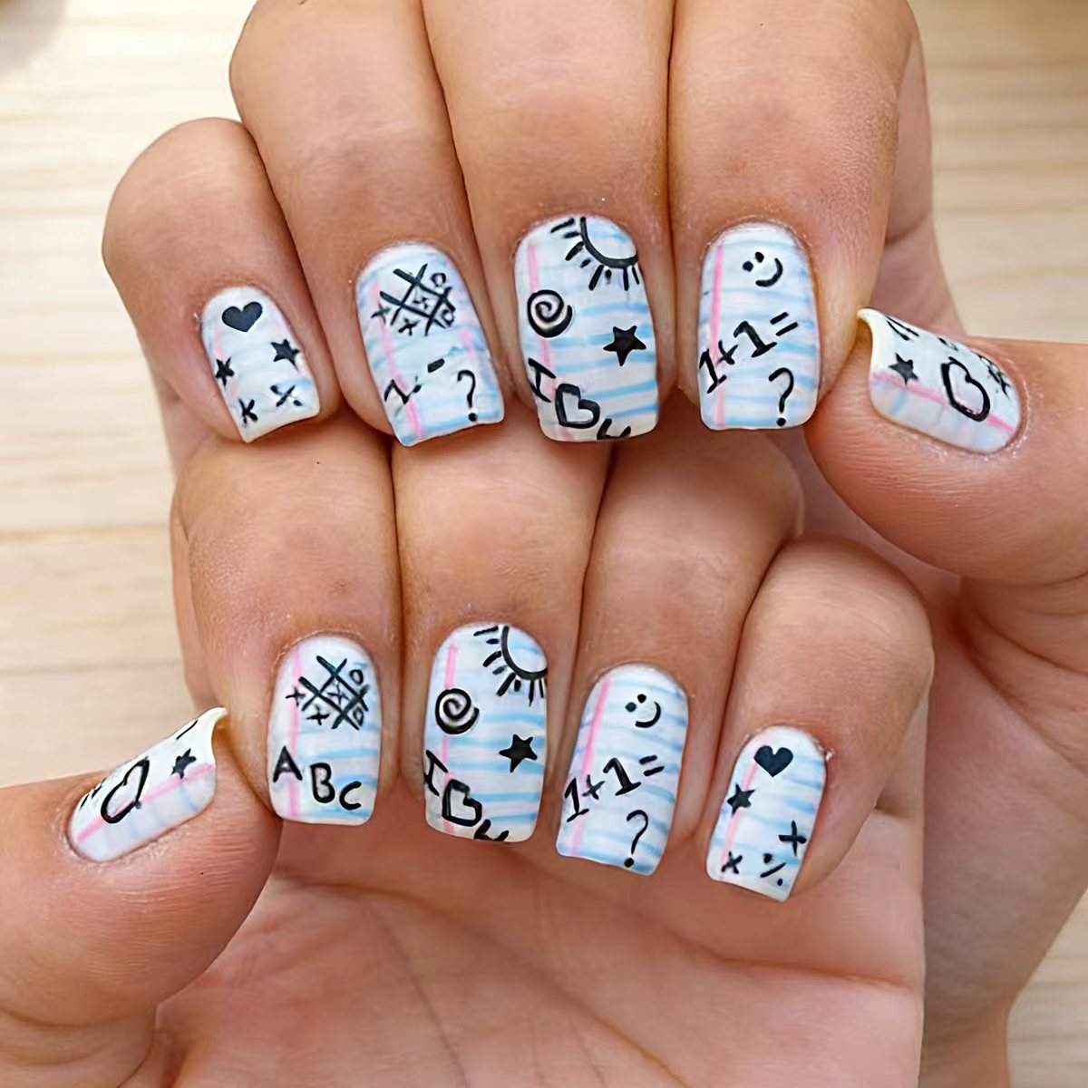 Stickers Re-to-School Saison Colorée et Fun Nail Art Removable Nail