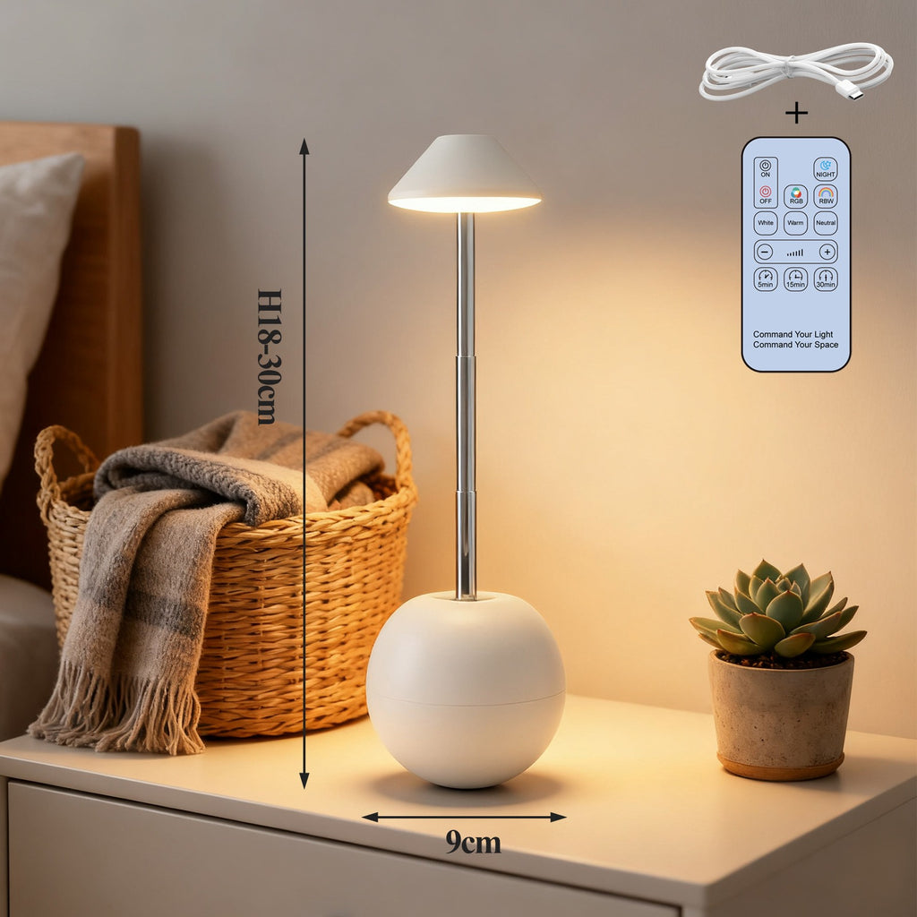 LED lumière de nuit rechargeable de table décorative lampe de bureau de chambre à coucher télécommande