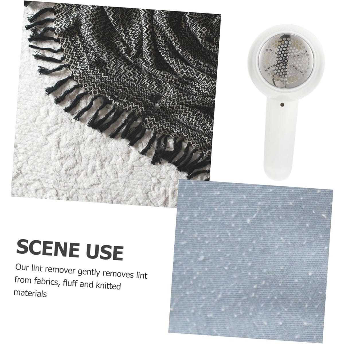 Rasoir de linte à main blanc - Enleveur de linte efficace pour les vêtements et les textiles à la maison - Pa