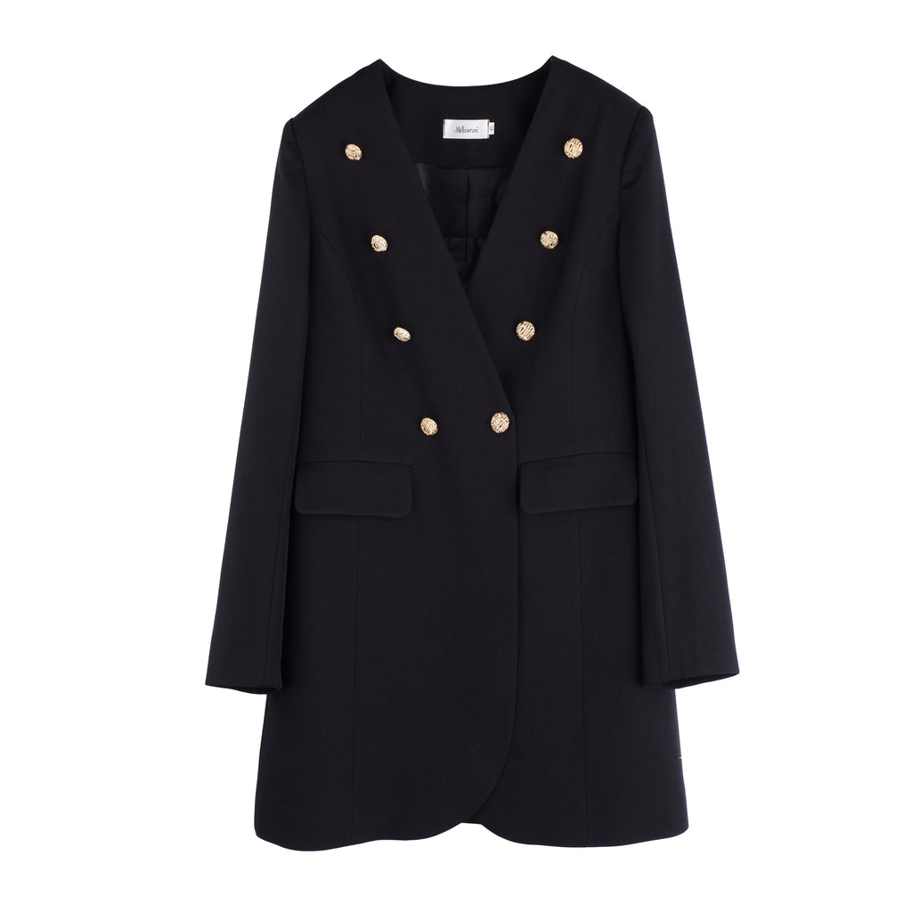 Veste à deux seins sans collier pour femmes de grande taille d'automne