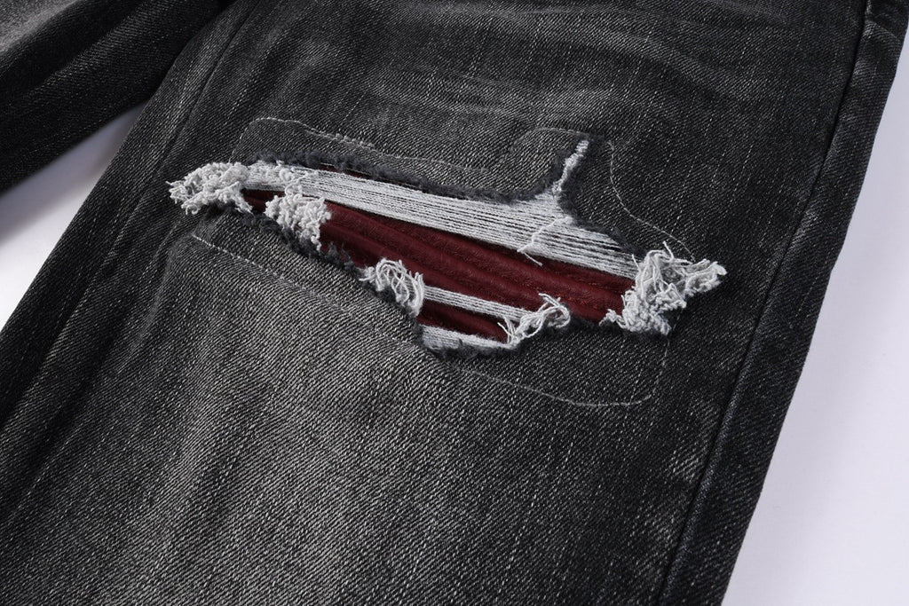 Men's Fashion Washed Distressed Ripped Jeans