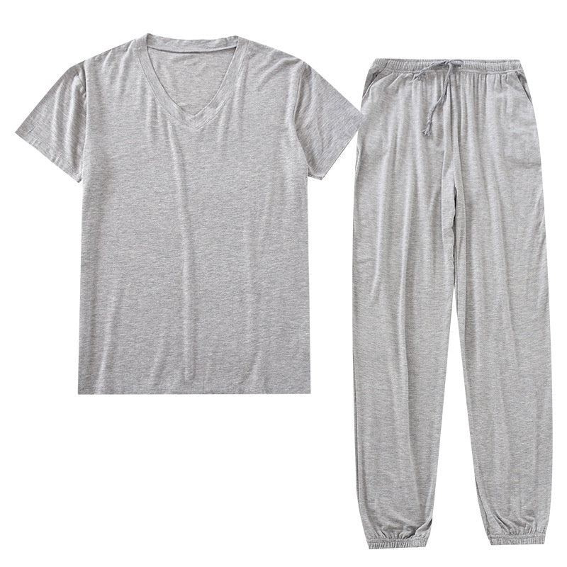Ensemble de pantalons à manches courtes en soie de glace modale pour hommes