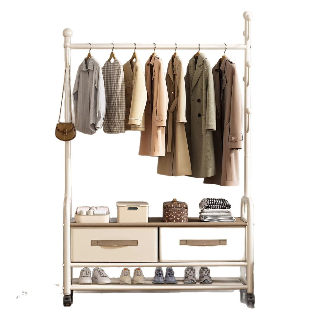 Étage de rack de vêtements Tiroir amovible Armoire Rack Chambre à accrocher Rack Balcon