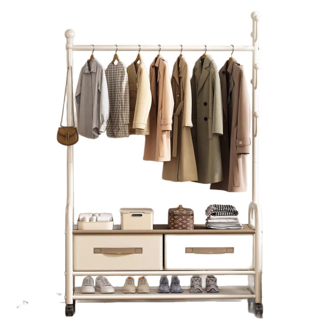 Étage de rack de vêtements Tiroir amovible Armoire Rack Chambre à accrocher Rack Balcon