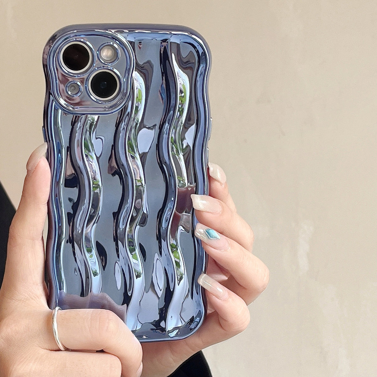 Électroplaquage de l'eau Ripple approprié Case de téléphone couleur solide