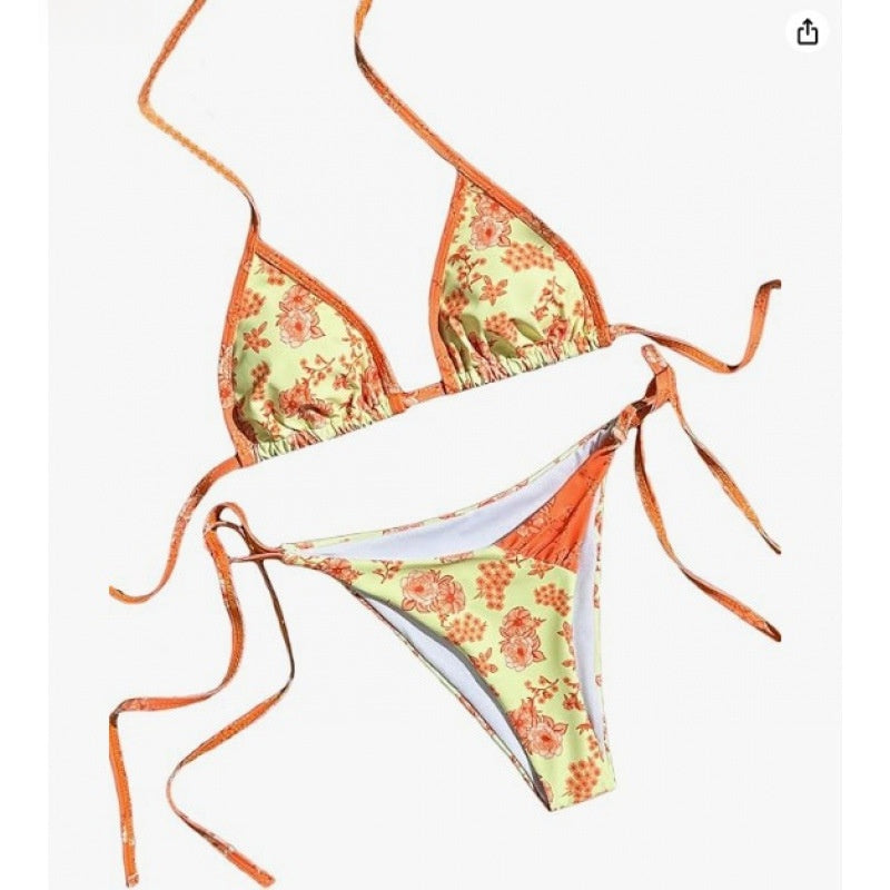 Ensemble de bikini de porcelaine bleu et blanc