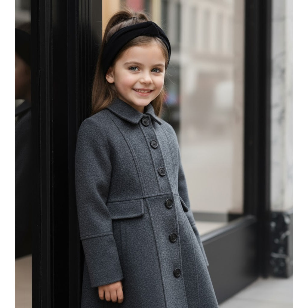 Filles épais chaud long manteau de laine Vintage Hiver manteau Automne 3-9Y