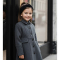 Filles épais chaud long manteau de laine Vintage Hiver manteau Automne 3-9Y