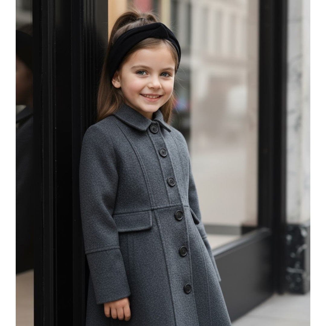 Filles épais chaud long manteau de laine Vintage Hiver manteau Automne 3-9Y