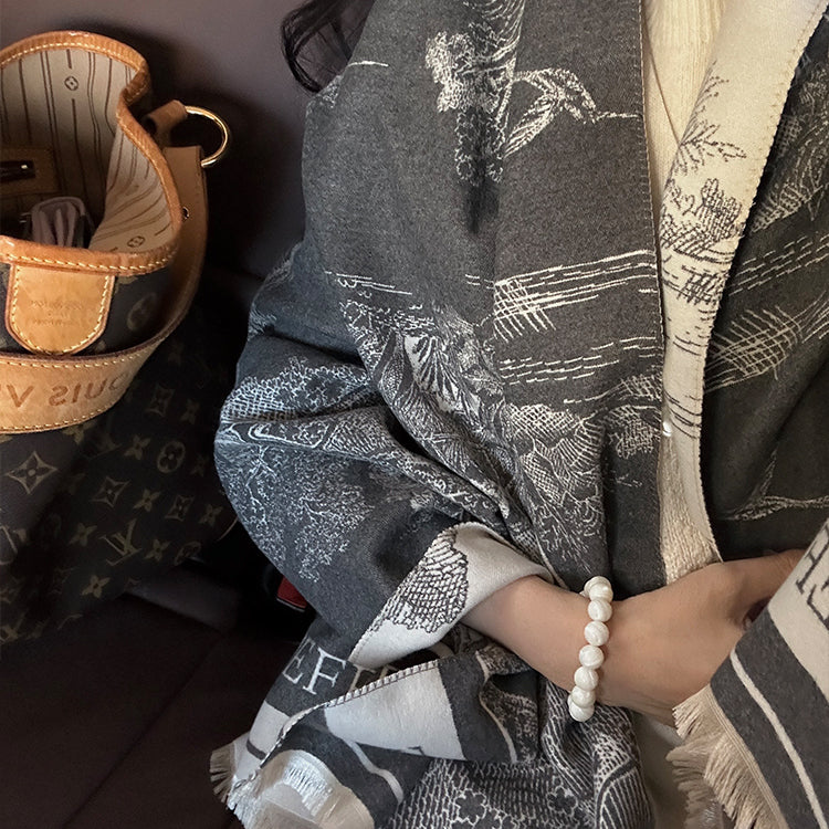 Femmes Vêtements de dessus Été Bureau chaud Niche Luxury léger petite couverture de laine Châle
