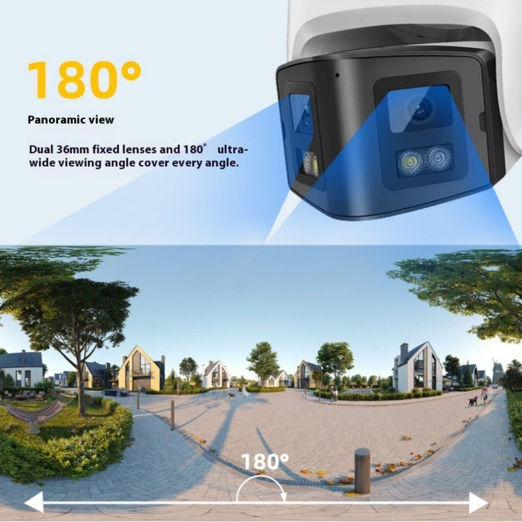 Ceinture de sécurité IP à double lunes 4MP Vidéosurveillance panoramique Webcam