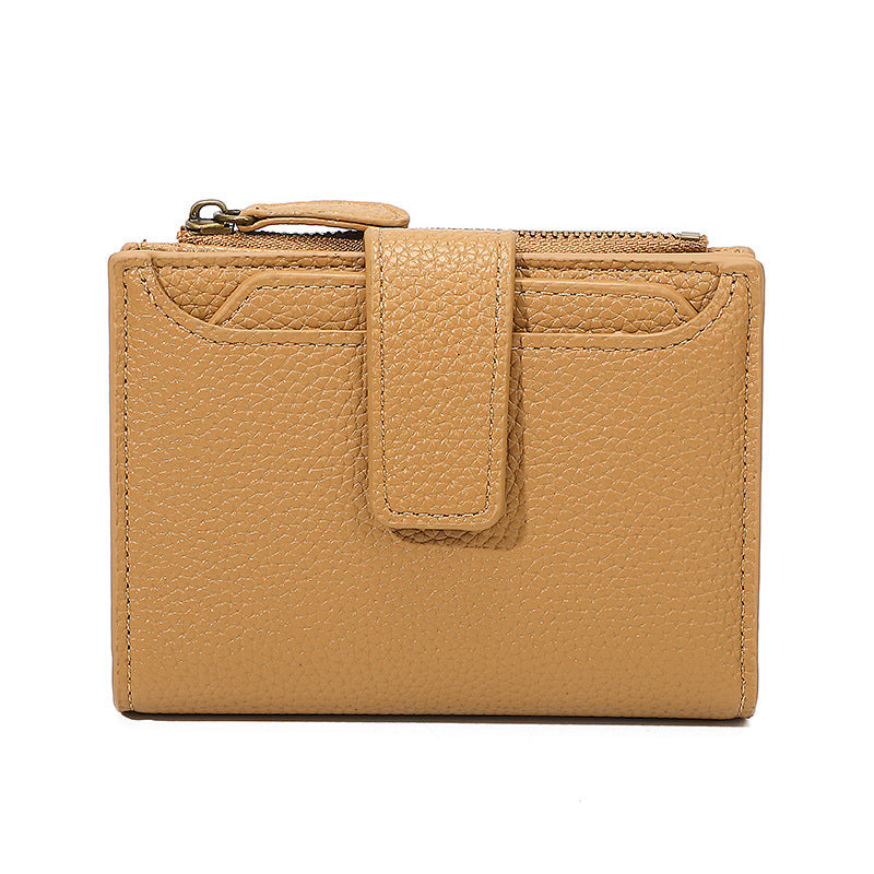 Purse fonctionnelle de pièce avec un portefeuille en cuir à anneaux pour les femmes