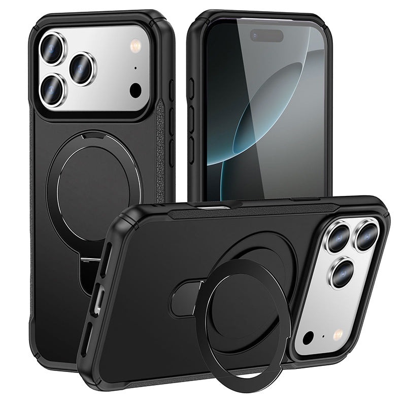 Bracket magnétique en métal Four-corner résistant à la chute PC de protection de haut de gamme Cover Phone Case